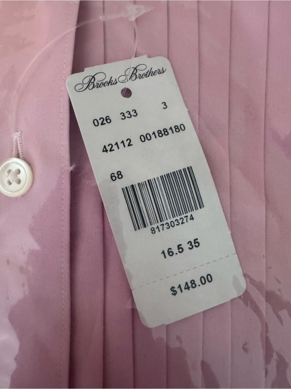Brooks Brothers Classic Pink Pleated Tuxedo Shirt size L - Picture 4 of 4
